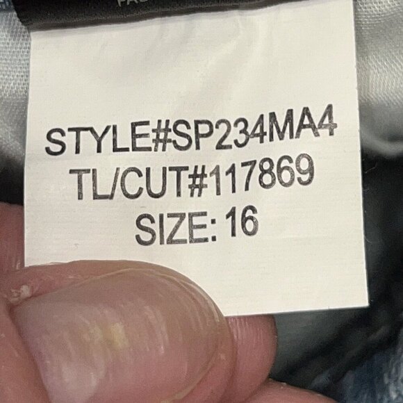 Kut From The Kloth Ankle Straight Leg Distressed Studded Jeans Women Size 16 New - Picture 13 of 13